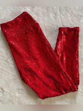 Tipsy Elves Red Sequin Show Pants size XL